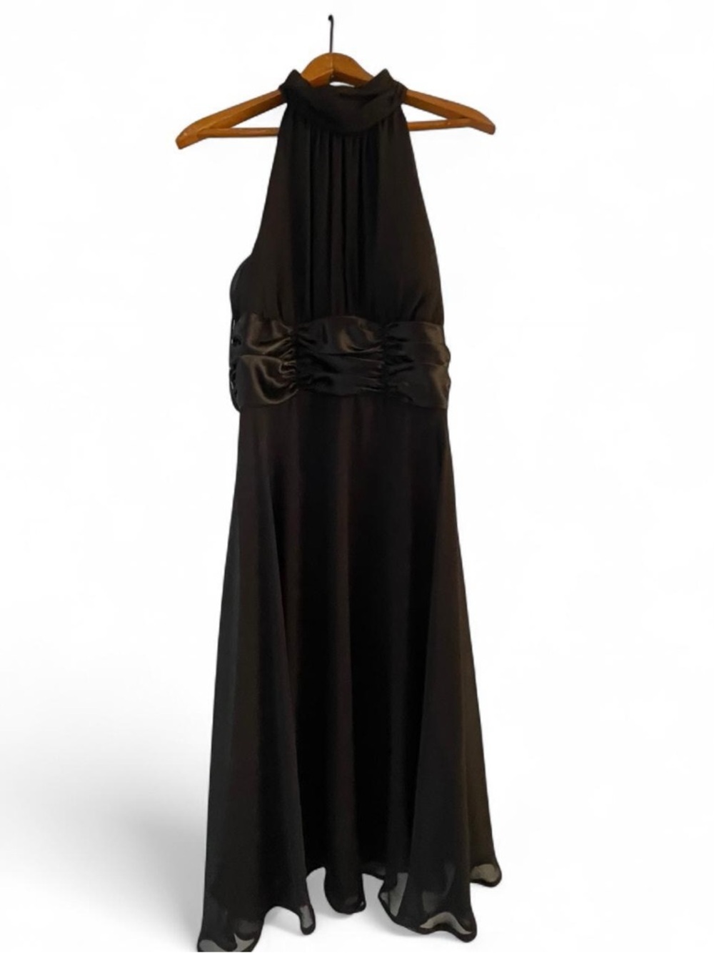 Connected Apparel Women's 10 Black Sheer High Neck Cocktail Prom Party Dress